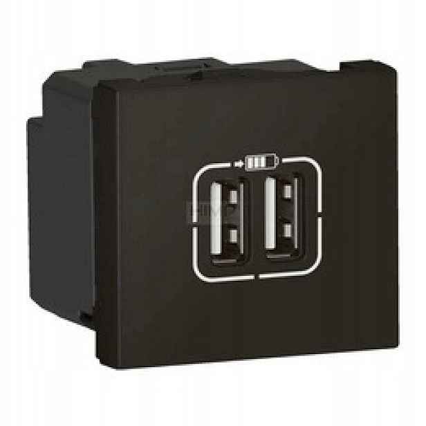 Nabíječka Usb 3A 2x Usb-a antracit Legrand Mosaic 079194L