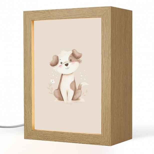 OnlyWow NOČNÍ LAMPIČKA Pes - skvrnitý - hnědý 15x20 cm