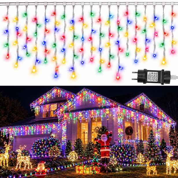 Světelný Závěs 10 M 400 Led Barevná 8 Režimů IP44 Vánoční
