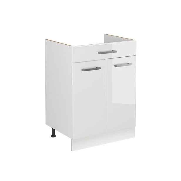 Vicco SKŘÍŇKA POD DŘEZ R-Line, Bílá vysoký lesk/Bílá, 60 cm bez pracovní desky