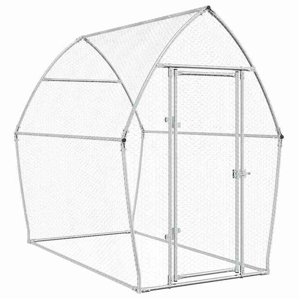 vidaXL Klec pro kuřata stříbrná 200 x 105 x 182 cm pozinkovaná ocel