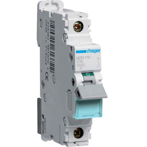 Jistič Hager NCN116 10 kA C 16 A