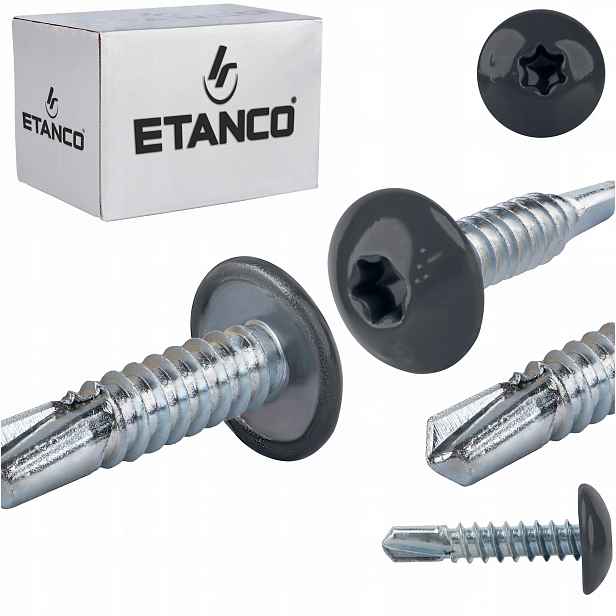 Šrouby do kovu Torx 3 mm 4,8 x 22 mm Ral 7016 500 ks Etanco GT3 Ph