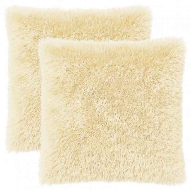 vidaXL Povlak na polštář 2 pcs HEERLEN Krémová 60 x 60 cm PV fleece