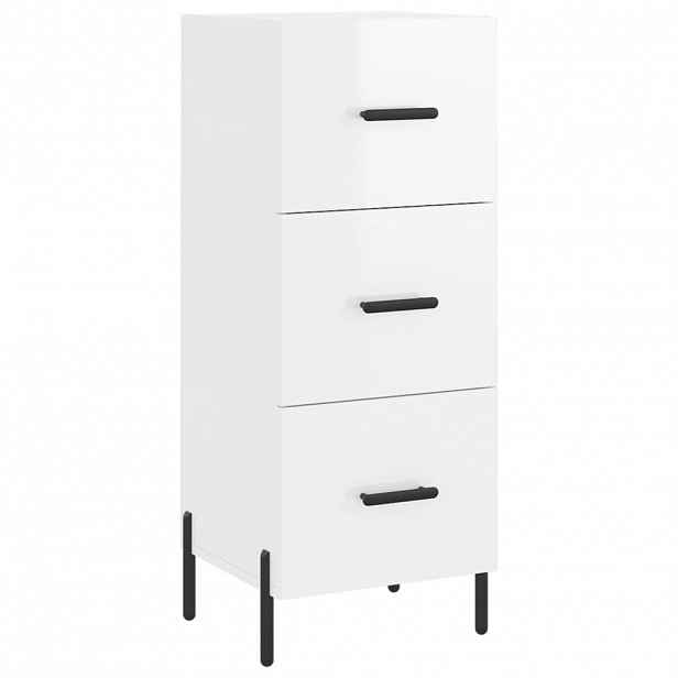 vidaXL Příborník bílý s vysokým leskem 34,5x34x90 cm kompozitní dřevo