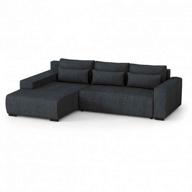 Beautysofa ROHOVÁ rozkládací pohovka Benny antracit, levá