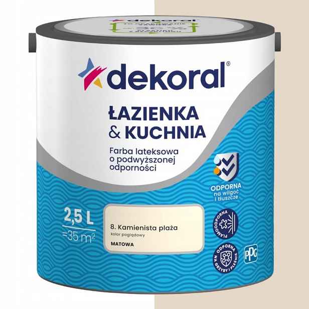 Dekoral Barva Koupelna & Kuchyně 2,5L Kamenitá Pláž