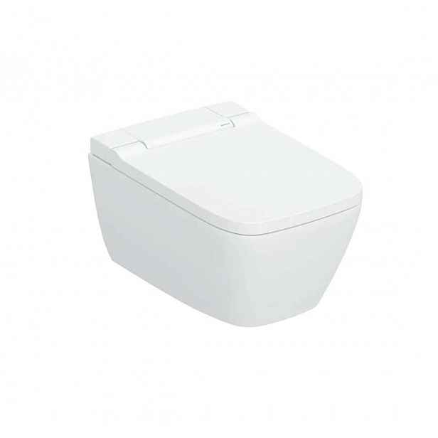 Geberit AquaClean - Elektronický bidet AquaClean Sela Square s keramikou, Rimfree, SoftClose, KeraTect, bílá 146.250.01.1