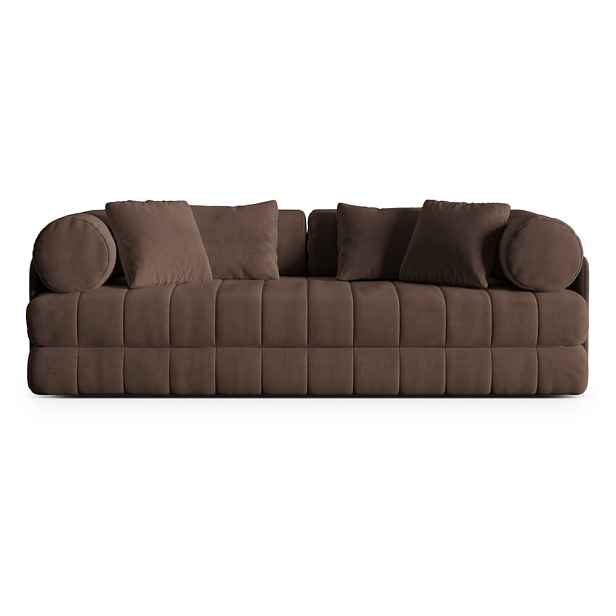 Hnědá sametová rozkládací pohovka 206 cm Kemi – Cosmopolitan Design