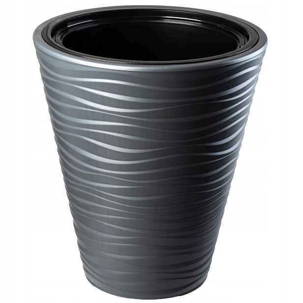 Květináč Květináč 35cm Obal Vložka Do Květináče Plastový Antracit