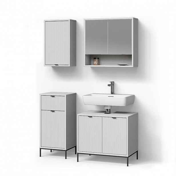 Livinity® KOUPELNOVÝ NÁBYTEK ATERNO, Bílá, 4dílná