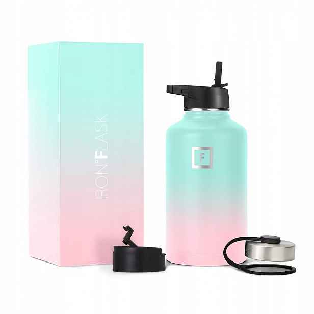Sportovní termoláhev Iron Flask 1,8L 3 víka Ocel 18/8