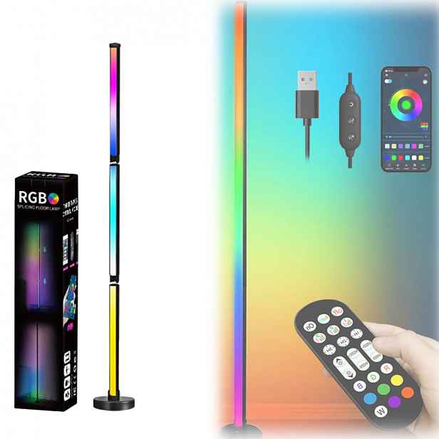 Stojací Led Podlahová Lampa Rgb Dálkový Ovladač Apka Obývací pokoj Ložnice