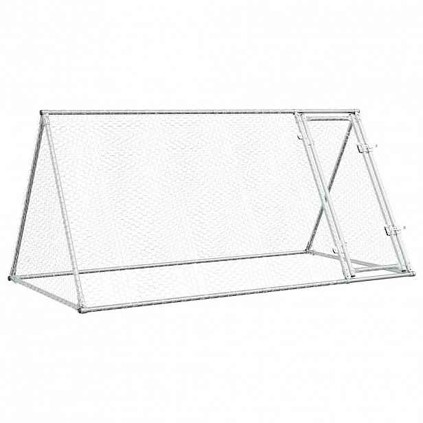 vidaXL Klec pro kuřata stříbrná 200 x 105 x 91 cm pozinkovaná ocel