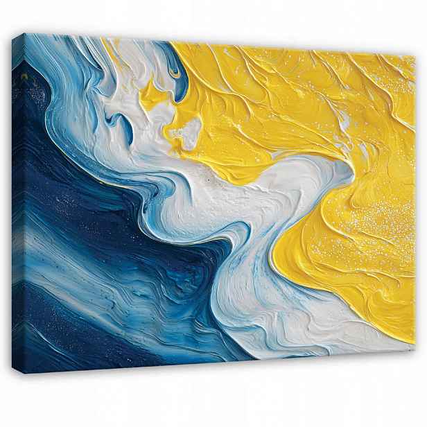Wallarena OBRAZ na plátně Abstraktní akvarel modrá 120x80 cm
