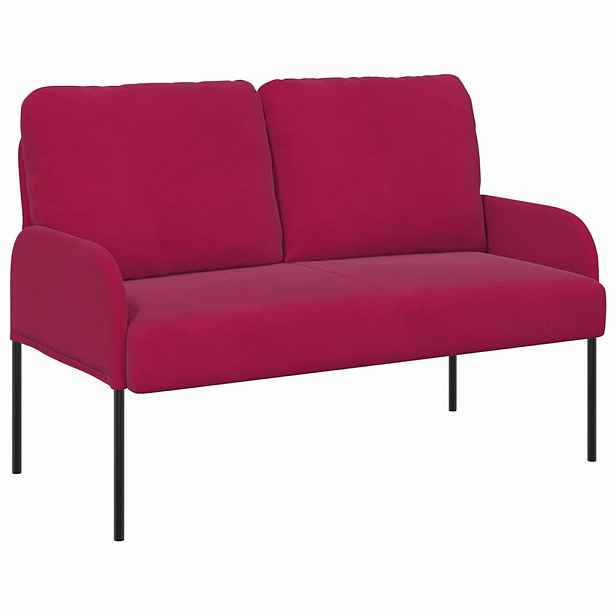 vidaXL Pohovky s polštářem 110cm Víno Červené Překližka