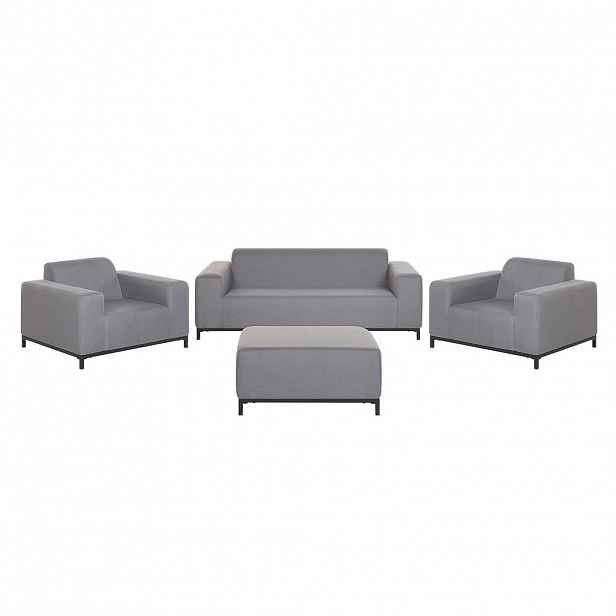 Beliani LOUNGE SEDACÍ SOUPRAVA SADA 5-místná šedá/schwarzes Rám Rovigo