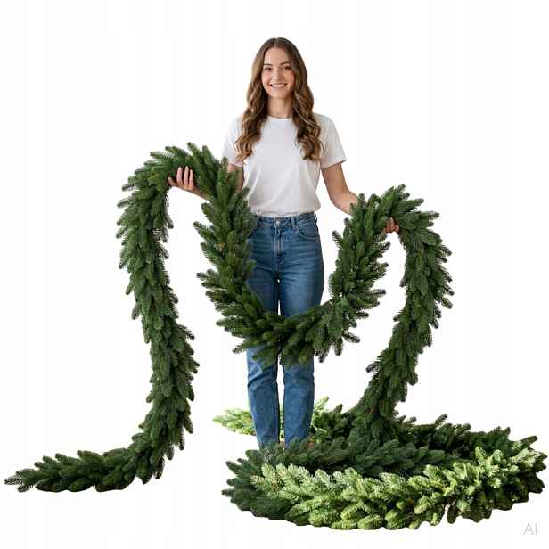 Girlanda na schody krb 500 cm Smrk RealTree 3D Pe hustá jako živá Dlouhá