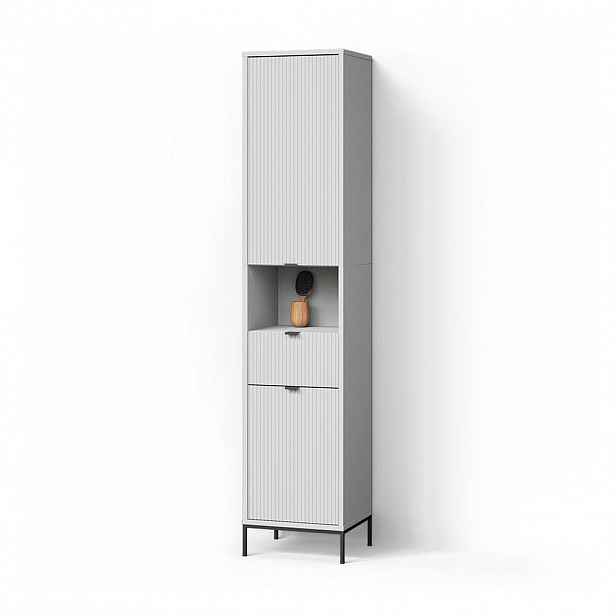 Livinity® KOUPELNOVÁ SKŘÍŇKA ATERNO Bílá 40 x 190 cm s dvířky a zásuvkou