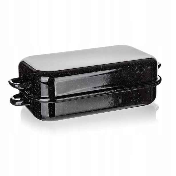 Pekáč hranatý smaltovaný Culinaria Black 35 cm, 2 díly