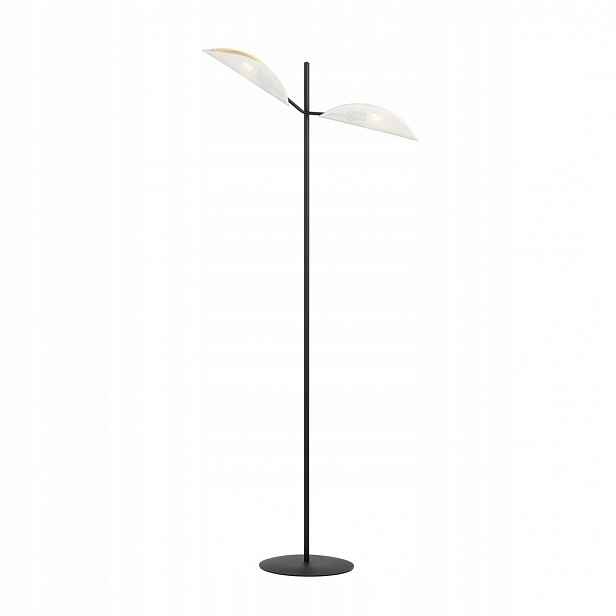 Podlahová lampa Vene 2-bodová bílo-zlatá, stínidla, E14