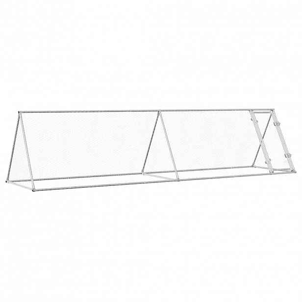 vidaXL Klec pro kuřata stříbrná 400 x 105 x 91 cm pozinkovaná ocel