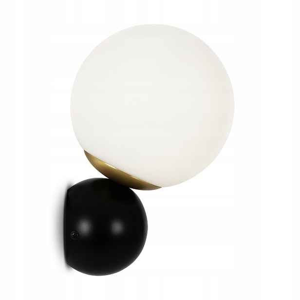Nástěnná lampa černá skleněná bílá koule moderní Maytoni