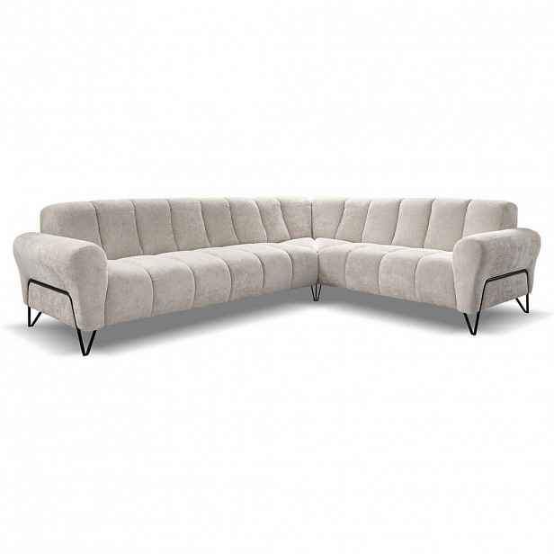 Beautysofa ROHOVÁ pohovka Volare bez funkce spaní, krémová, levá