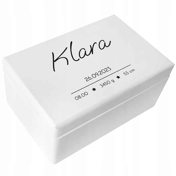 Dřevěná dětská krabice se jménem dárek k narození 30x20 let