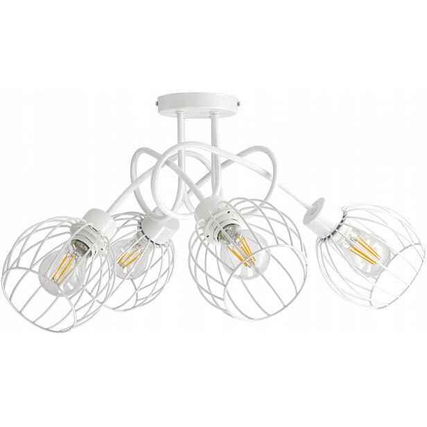 Stropní svítidlo závěsný lustr Loft drát koule x4