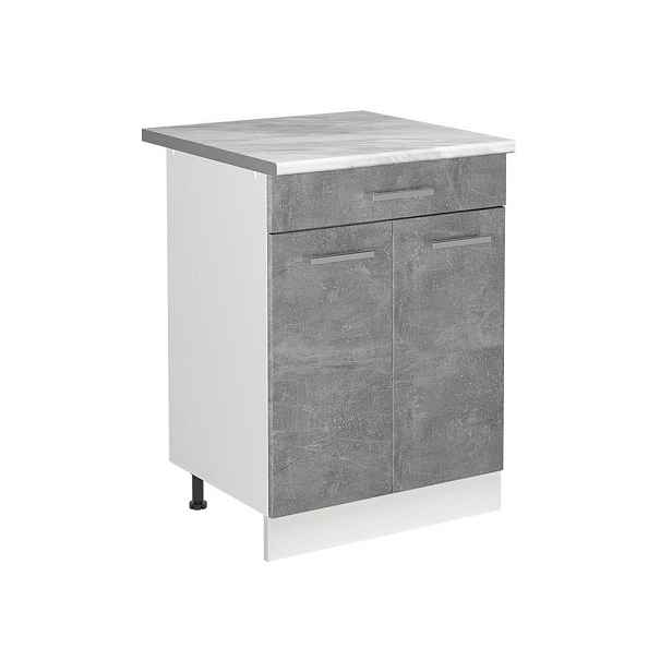 Vicco SKŘÍŇKA POD DŘEZ R-Line, Beton/Bílá, 60 cm pracovní deska Mramor