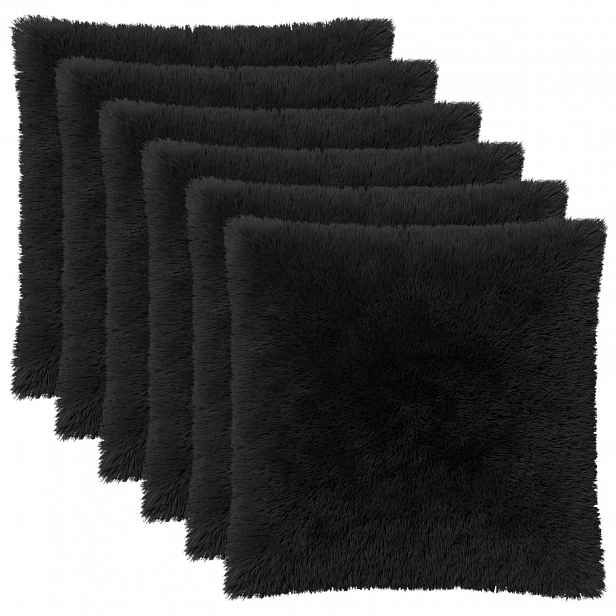vidaXL Povlak na polštář 6 pcs HEERLEN Černá 60 x 60 cm PV fleece