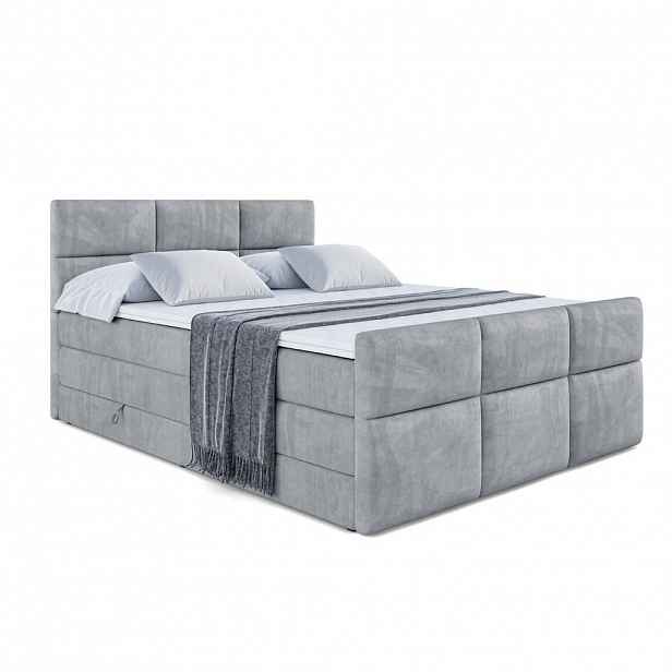 ALTDECOR POSTEL boxspring OHIO-Z KING – 160 × 200 – H3/H4 – šedá