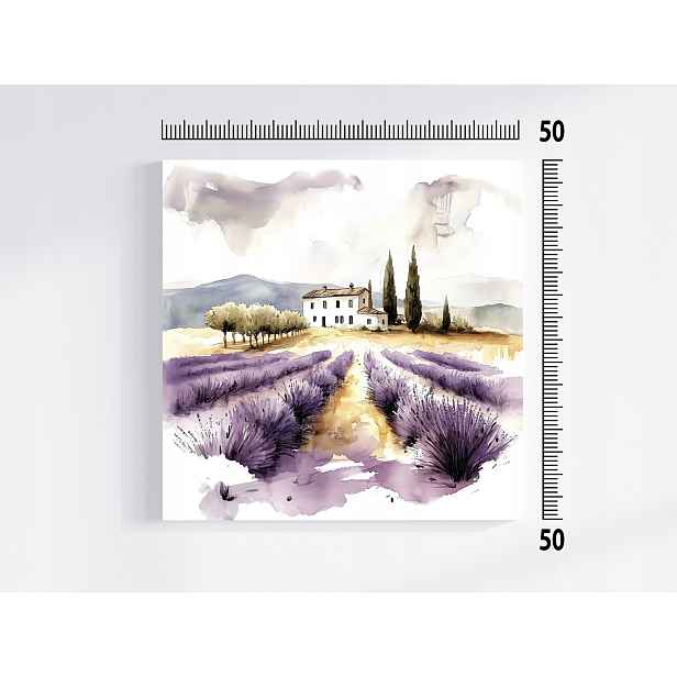 Obraz Na Plátně Canvas Krajina Toskánsko Itálie Dům Levandule Pohled 50x50