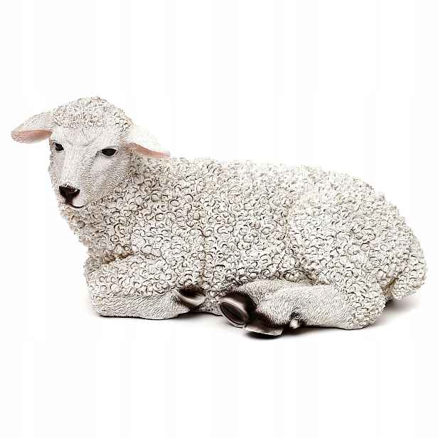 Velká ovce Beránek, ležící – Velikonoce – 20,0 cm výška/ 37 cm délka – Beránek Boží