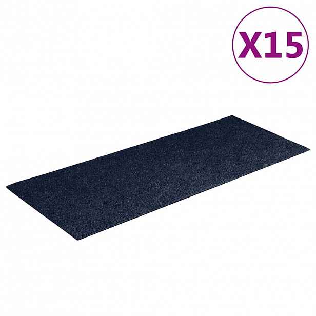 vidaXL Schodové rohože samolepicí 15 ks 60 x 25 cm tmavě modré obdélníkové