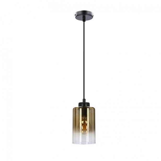 Černá závěsná lampa ze skla E27 Aspra Candellux