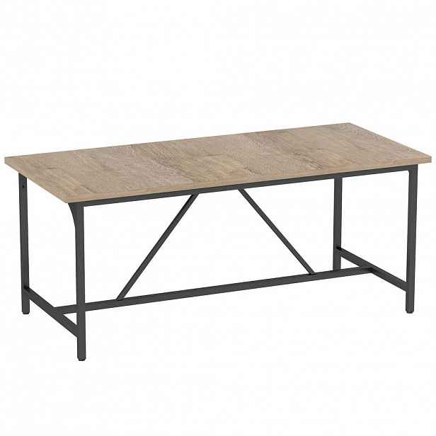 HOMCOM JÍDELNÍ STŮL z dřevotřískové desky 180/80/76 cm přírodní dřevo