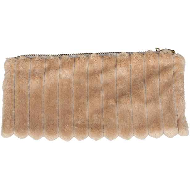 Karamelová velurová toaletní taštička - 24*1*12cm Chic Antique