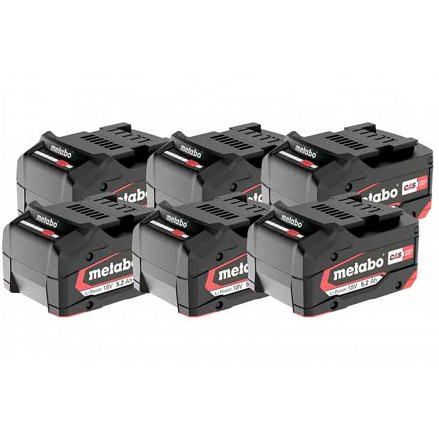 Metabo - 18V akumulátor Li-Power 5,2 Ah, 6 kusů 625152000