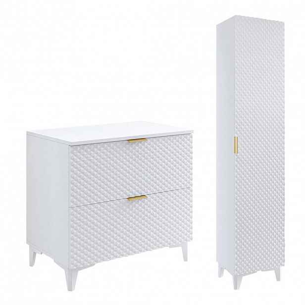 Petits-meubles KOUPELNOVÝ NÁBYTEK 80.4cm Cléa 2er-Set Bílá