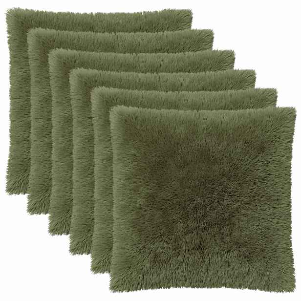 vidaXL Povlak na polštář 6 pcs HEERLEN Zelená 60 x 60 cm PV fleece
