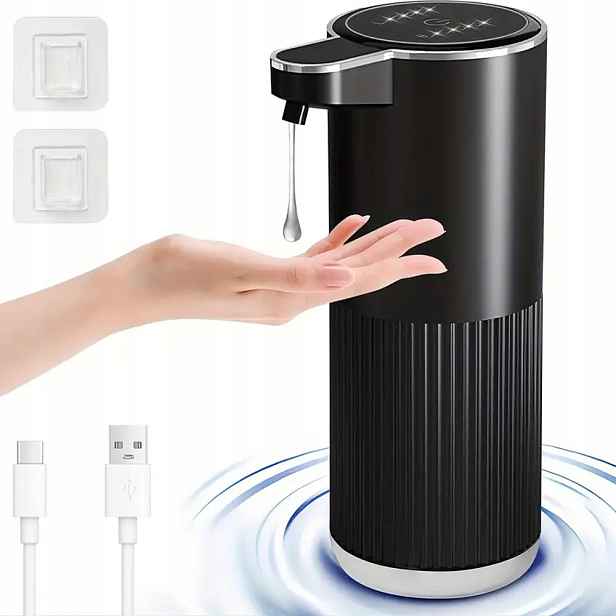Bezdotykový Dávkovač Na Tekuté Mýdlo Automatický Dávkovač Černý 400 ml