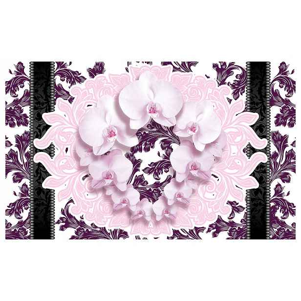 Vliesová fototapeta Orchidej krajky bílo-růžové pozadí 200x140 lepidlo