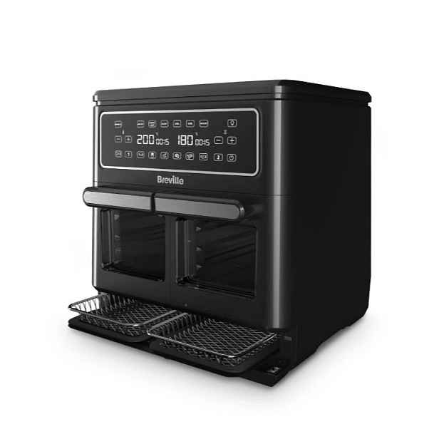 Horkovzdušná fritéza Breville Halo DUAL VDF130X, dvouzónová, 11 l