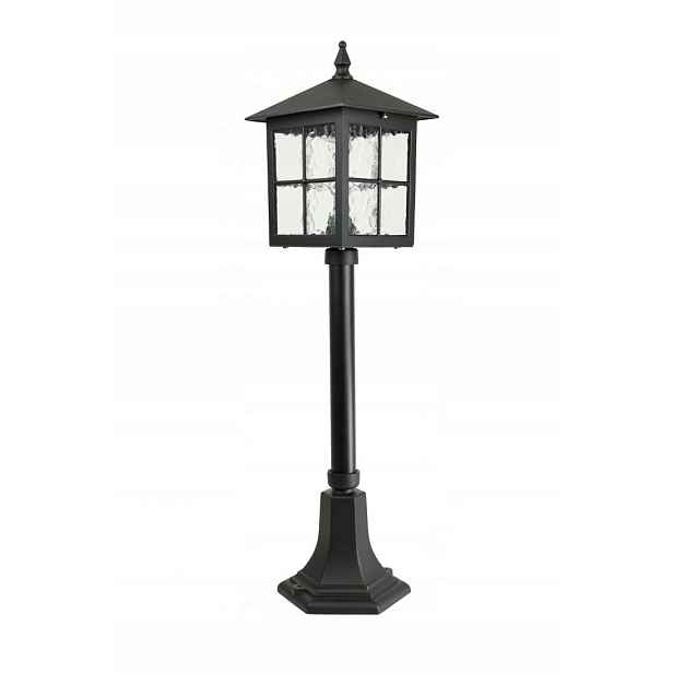 Venkovní stojací lampa klasická 76 cm černá, dekorativní sklo Su-ma