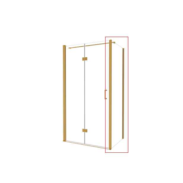 BESCO Pevná stěna EXO-CH GOLD — Barva rámu - Zlatá, Rozměr A - 90, Rozměr C - 190, Směr zavírání - Univerzální Levé / Pravé, Výplň - Čiré bezpečnostní sklo - 6 mm
