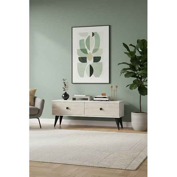 TV stolek Mona 120 - White, Travertine