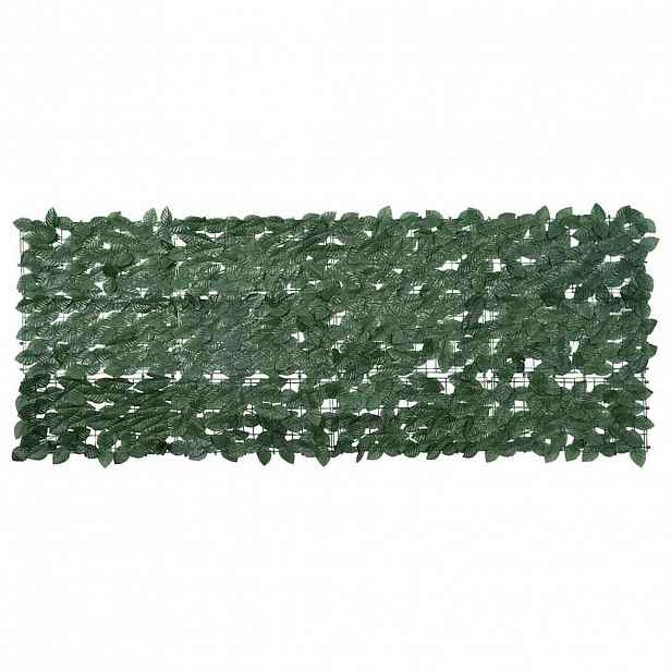 vidaXL Balkonová zástěna s tmavě zelenými listy 200 x 75 cm