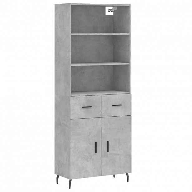 vidaXL Skříň highboard betonově šedá 69,5x34x180 cm kompozitní dřevo